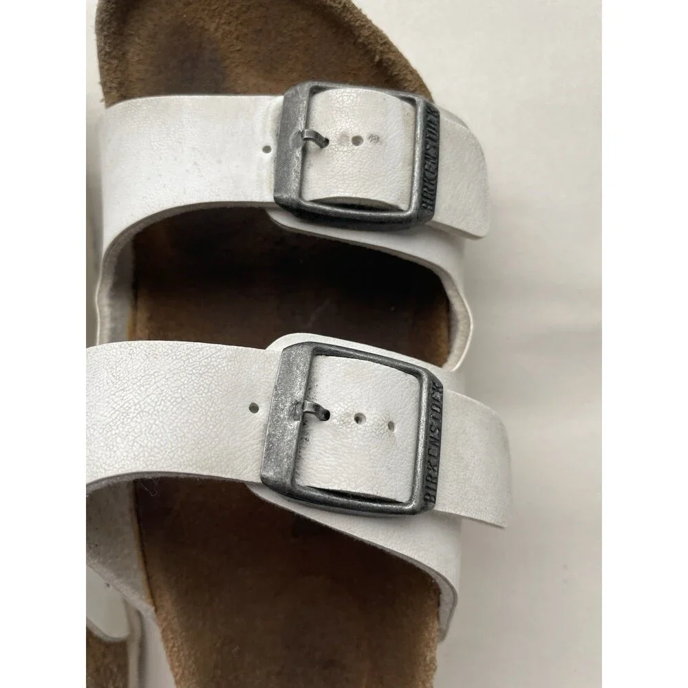 Birkenstock Arizona White Leather Slip On Casual Kids 30 Kids Size 12 Hippie